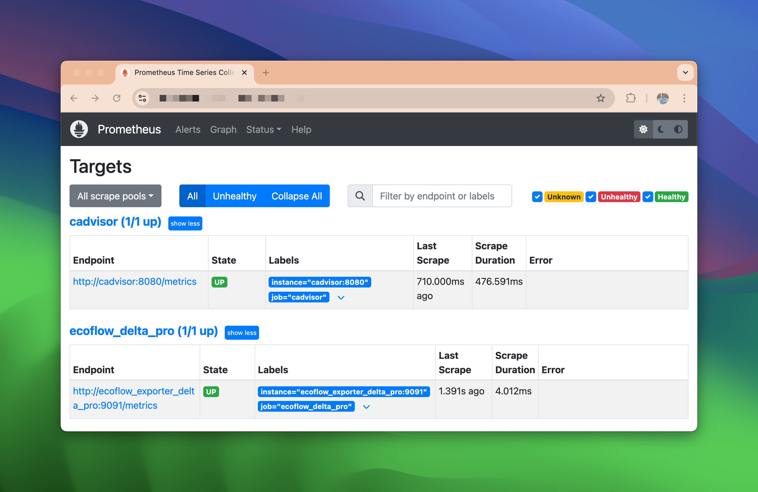 EcoFlow Prometheus Targets